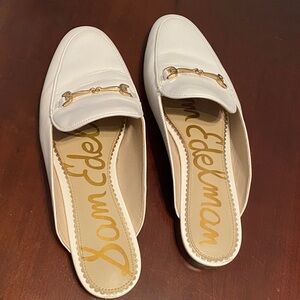 Sam Edelman Cream Loafers with Gold Accent